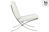 MODESTO fotel BARCELON biały - ekoskóra,  stal polerowana