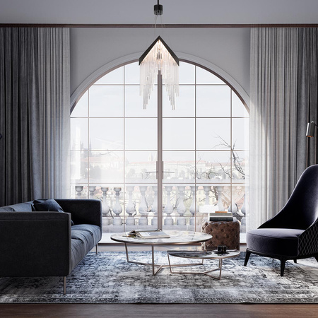 Żyrandol Vivien - Matowa czerń Quintiesse Eurofase QN-VIVIEN-P-L-BK