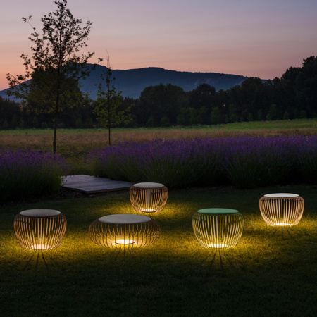 Vibia Meridiano LED Lampa Podłogowa, średnica 92cm wys. 32 cm, Biały Mat Satyna