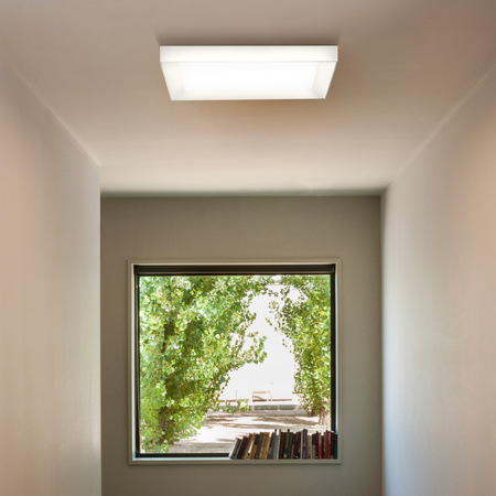 Vibia Up Lampa Sufitowa LED, szer. 64, wys. 7, GL 64 cm, Biały Mat Satyna