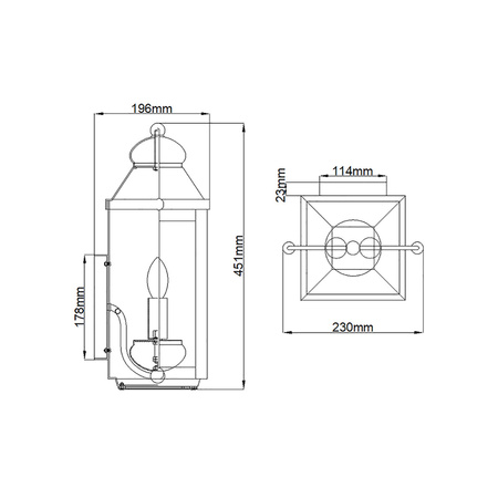 Latarnia naścienna Anchorage - 2 źródła światła Anchorage Quintiesse Hinkley QN-ANCHORAGE-M