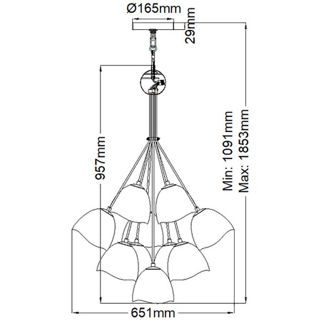 Lampa wisząca Nula - 15 źródeł światła Nula Quintiesse Lisa McDennon by Hinkley QN-NULA-15P