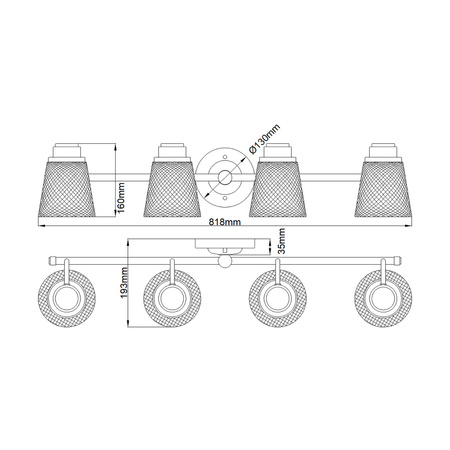 Kinkiet Hudson - 4 źródła światła Hudson Quintiesse  QN-HUDSON4-BATH