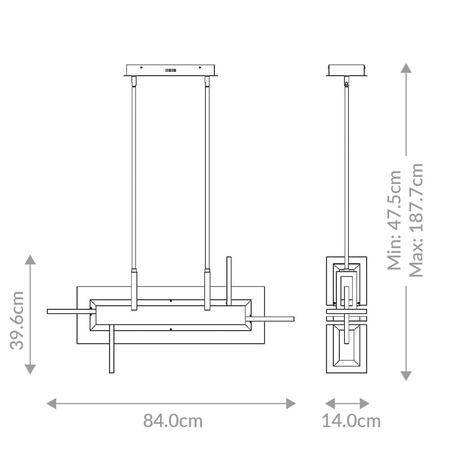 Mała lampa wyspowa Inizio - Matowa czerń Quintiesse Eurofase QN-INIZIO-LP-S-BK