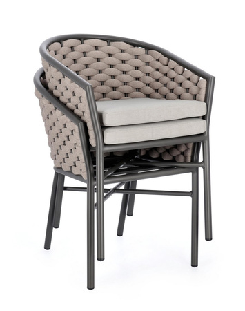 BIZZOTTO krzesło ogrodowe MARGALIDA       antracyt / beż