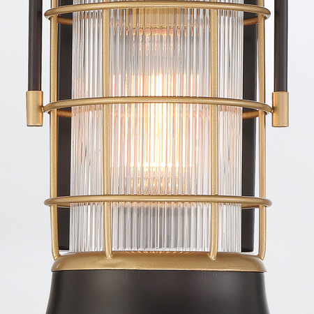 Mała latarnia naścienna Rivamar - 1 źródło światła - Brązowo-złota Quintiesse Eurofase QN-RIVAMAR-S-BLK-GD