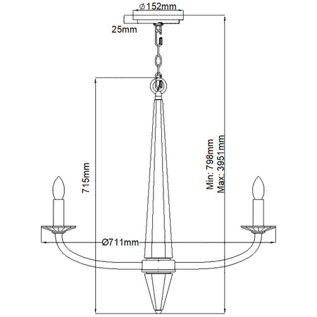 Żyrandol Ascher - 6 źródeł światła Ascher Quintiesse Hinkley QN-ASCHER6