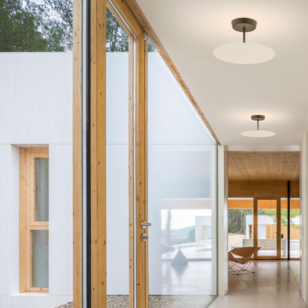 Vibia Flat Lampa Sufitowa LED ze Ściemniaczem, 40cm wys. 20 cm szer., Czarny Szary