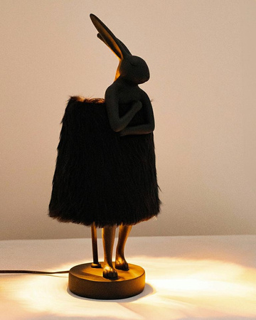 KARE lampa stołowa RABBIT FUR 50 cm       czarna / złota