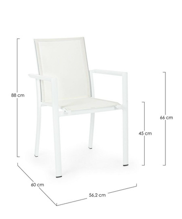 BIZZOTTO krzesło ogrodowe KONNOR białe