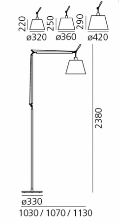 Tolomeo Floor Mega ARTEMIDE 32cm beż 0778010A+0780010A