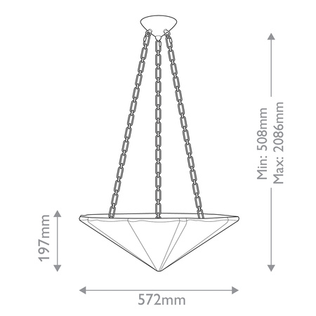 Lampa wisząca Martine - 3 źródła światła - Antyczna biel Quintiesse QN-MARTINE-P-WHT