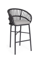 BIZZOTTO krzesło barowe ogrodowe          ODIVELAS czarne