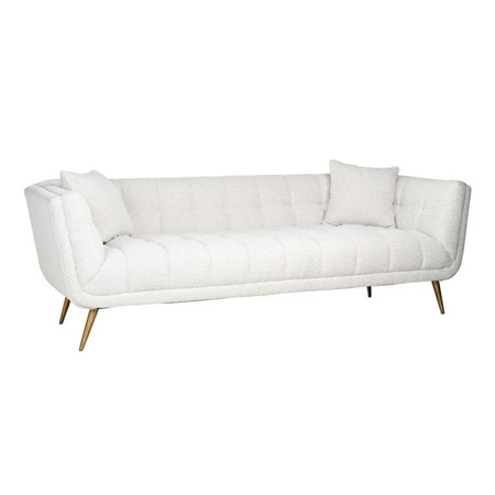 RICHMOND sofa HUXLEY BOUCLE - biała, szczotkowane złoto