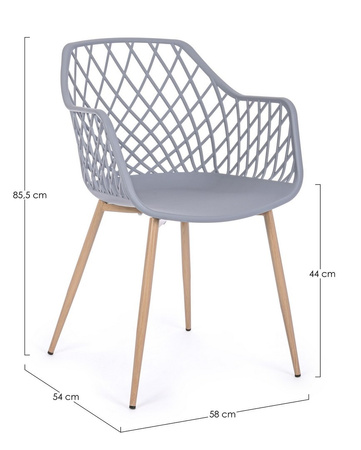 BIZZOTTO krzesło OPTIK szare