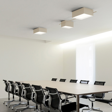 Vibia Structural lampa sufitowa LED 1-punktowa szer. 24 wys. 15 gl. 24 cm kremowy mat