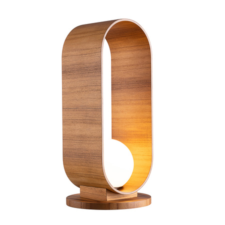 Lampa stołowa Sfera Brązowy, Drewno Quintiesse Accord QN-SFERA-TL-L-TEAK