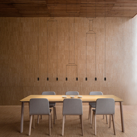 Vibia Wireflow Lineal Lampa Wisząca LED 8-punktowa, szer. 202, wys. 250 cm, Czarny Polysk