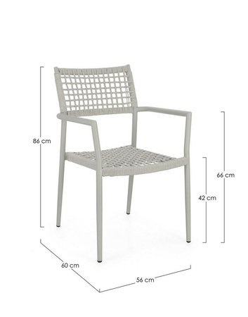 BIZZOTTO krzesło ogrodowe CALETA SATURN   szare