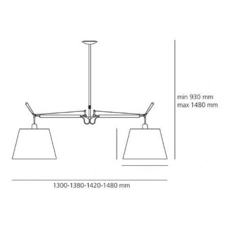 TOLOMEO BASCULANTE 2 BRACCI 32cm szary ARTEMIDE 0630010A+0781010A