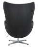Fotel EGG CLASSIC ciemny szary.5 - wełna, podstawa aluminiowa