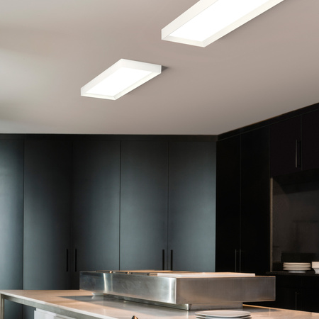 Vibia Up Lampa Sufitowa LED, szer. 121, wys. 7, GL 31 cm, Biały Mat Satyna