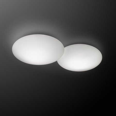 Vibia Puck Lampa Sufitowa, szer. 46.7cm, wys. 7.7cm, GL 38 cm, Satyna Szary Aluminiowy