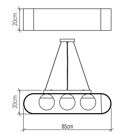 Lampa wisząca Sfera Brązowy, Drewno Quintiesse Accord QN-SFERA-3P-TEAK