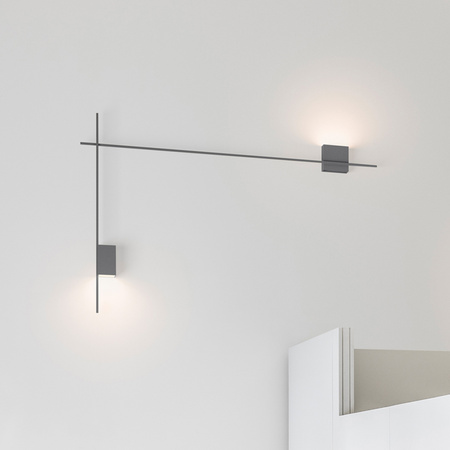 Vibia Structural Pionowa Lampa Ścienna LED, 2-punktowa, szer. 180, wys. 120, GL 10 cm, Szary Mat