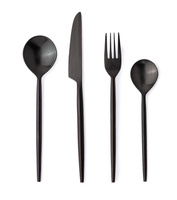 BIZZOTTO zestaw sztućców BRONTE SATIN     BLACK 16 szt.