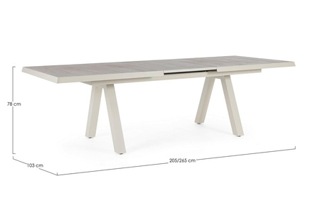 BIZZOTTO stół ogrodowy KRION PELICAN      205-265 rozkładany