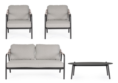 BIZZOTTO zestaw ogrodowy MIRAVET          antracyt / beż