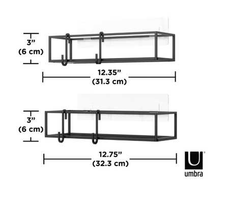 UMBRA zestaw 2 półek prysznicowych        CUBIKO czarny