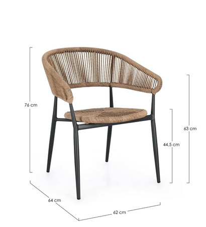 BIZZOTTO krzesło ogrodowe ALGAIDA         brązowe