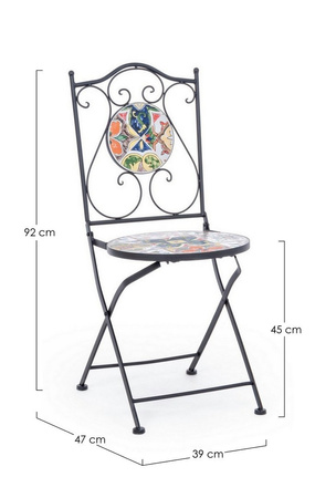 BIZZOTTO krzesło ogrodowe składane        PALOMA czarne