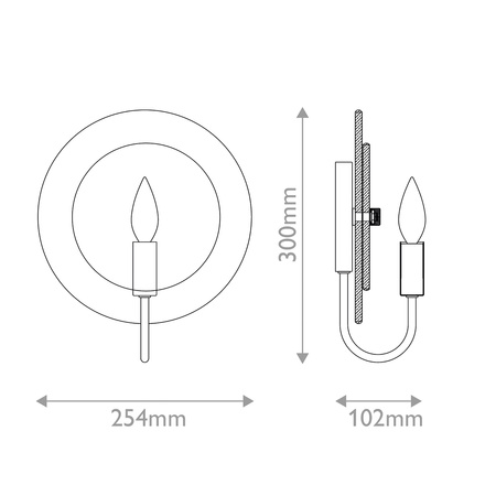 Kinkiet Rene - 1 źródło światła - Przecierany mosiądz Quintiesse QN-RENE-WB1-DSB
