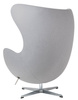Fotel EGG CLASSIC szary popielaty.18 - wełna, podstawa aluminiowa