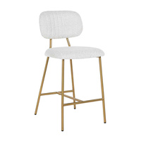 RICHMOND krzesło barowe XENIA 65 cm WHITE BOUCLÉ białe
