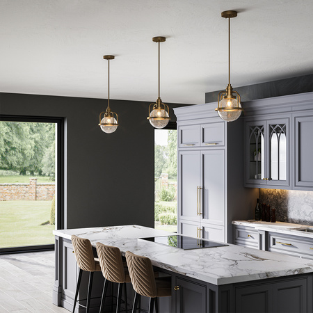 Lampa wisząca / Półplafon Triocent - 1 źródło światła - Naturalny mosiądz Triocent Quintiesse Kichler QN-TRIOCENT-P-NBR