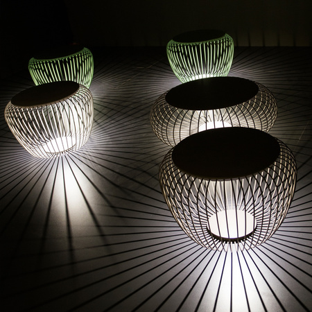 Vibia Meridiano LED Lampa Podłogowa, średnica 64 wys. 46 cm, Khaki Mat Satyna