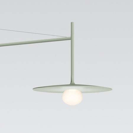 Vibia Tempo Lampa Ścienna LED ze Ściemniaczem i Przewodem, 122.5 GL, 25 cm, Zielony Mat