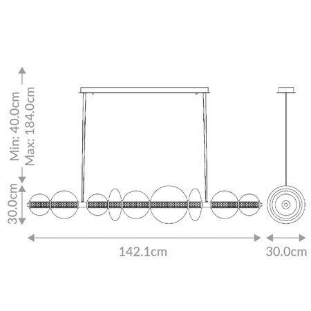 Lampa wyspowa Atomo - 7 źródeł światła - Szczotkowane złoto Quintiesse Eurofase QN-ATOMO-LP7-BG