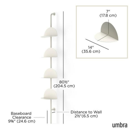 UMBRA regulowane półki ścienne SOLIS      beżowe