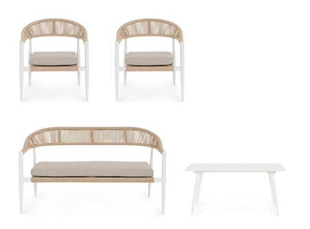 BIZZOTTO zestaw ogrodowy JANDIA biały /   beż