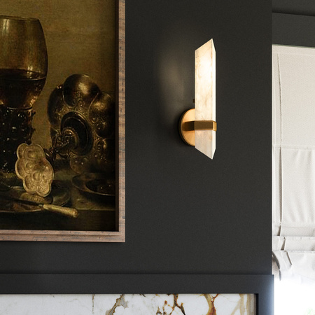 Kinkiet Valencia - 1 źródło światła - Vintage mosiądz Quintiesse QN-VALENCIA-1WB-VBS-AR