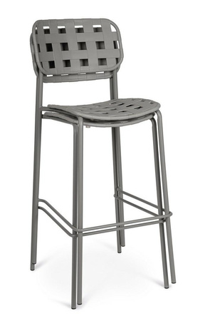 BIZZOTTO krzesło barowe ogrodowe CLOVER   szare