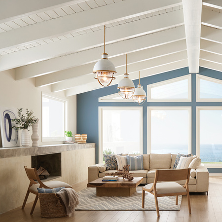 Lampa wisząca Tollis - 1 źródło światła - Naturalny mosiądz / Biel Tollis Quintiesse Kichler QN-TOLLIS-P-NBR