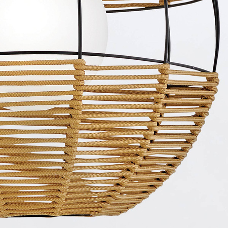 Średnia lampa wisząca Maddox - 1 źródło światła - Czarny, karmelowy beż Quintiesse QN-MADDOX-P-M-BK-CAM