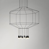 Vibia Wireflow Lampa Wisząca LED Osmiokątna, szer. 70, wys. 200, GL 70 cm, Czarny Polysk