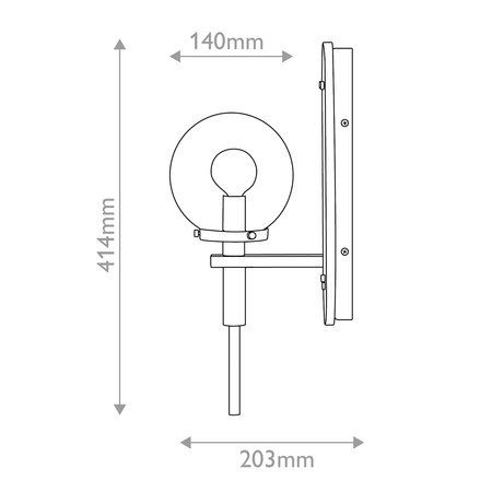 Kinkiet Gilda - 1 źródło światła - Czarny, klasyczny mosiądz Quintiesse QN-GILDA-WB1-BK